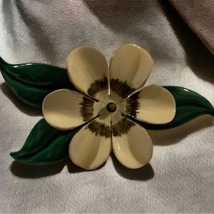 Rare collectible Sandor enamel flower brooch